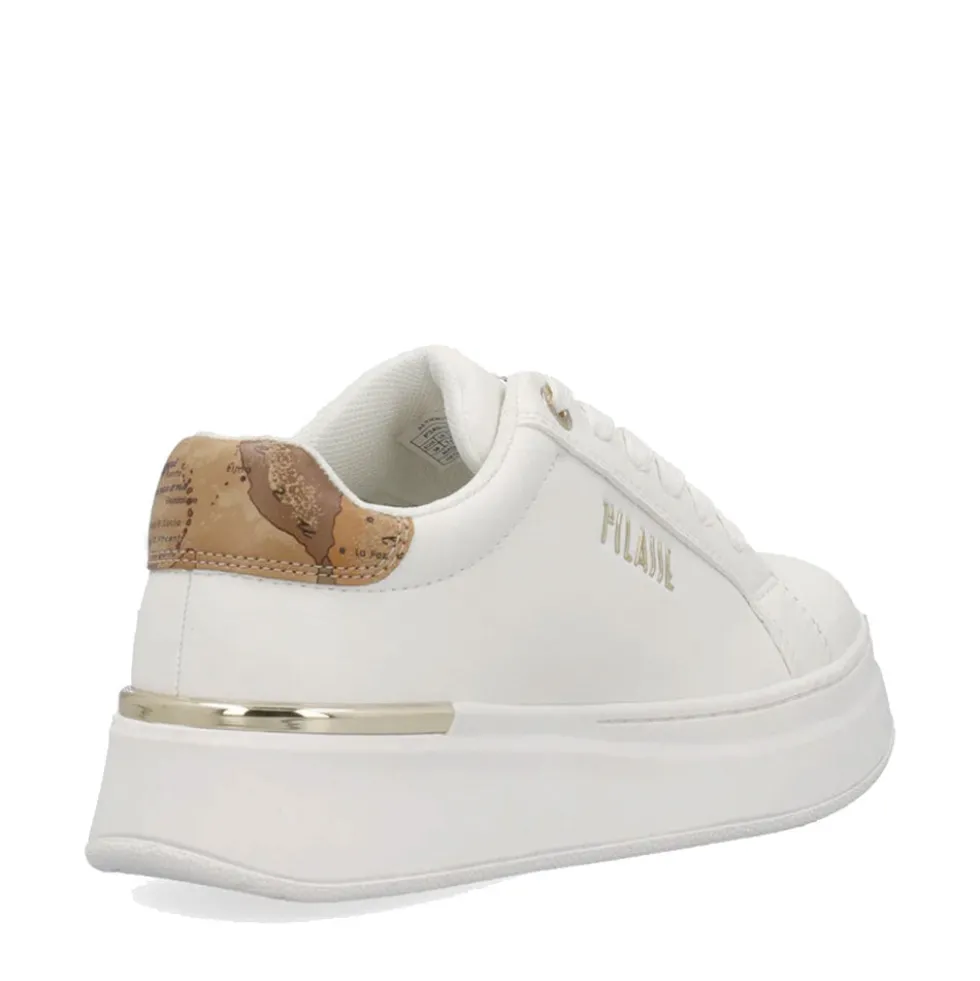 Sneakers Platform 1A Classe Alviero Martini Bianche con Inserto Geo Beige 2427