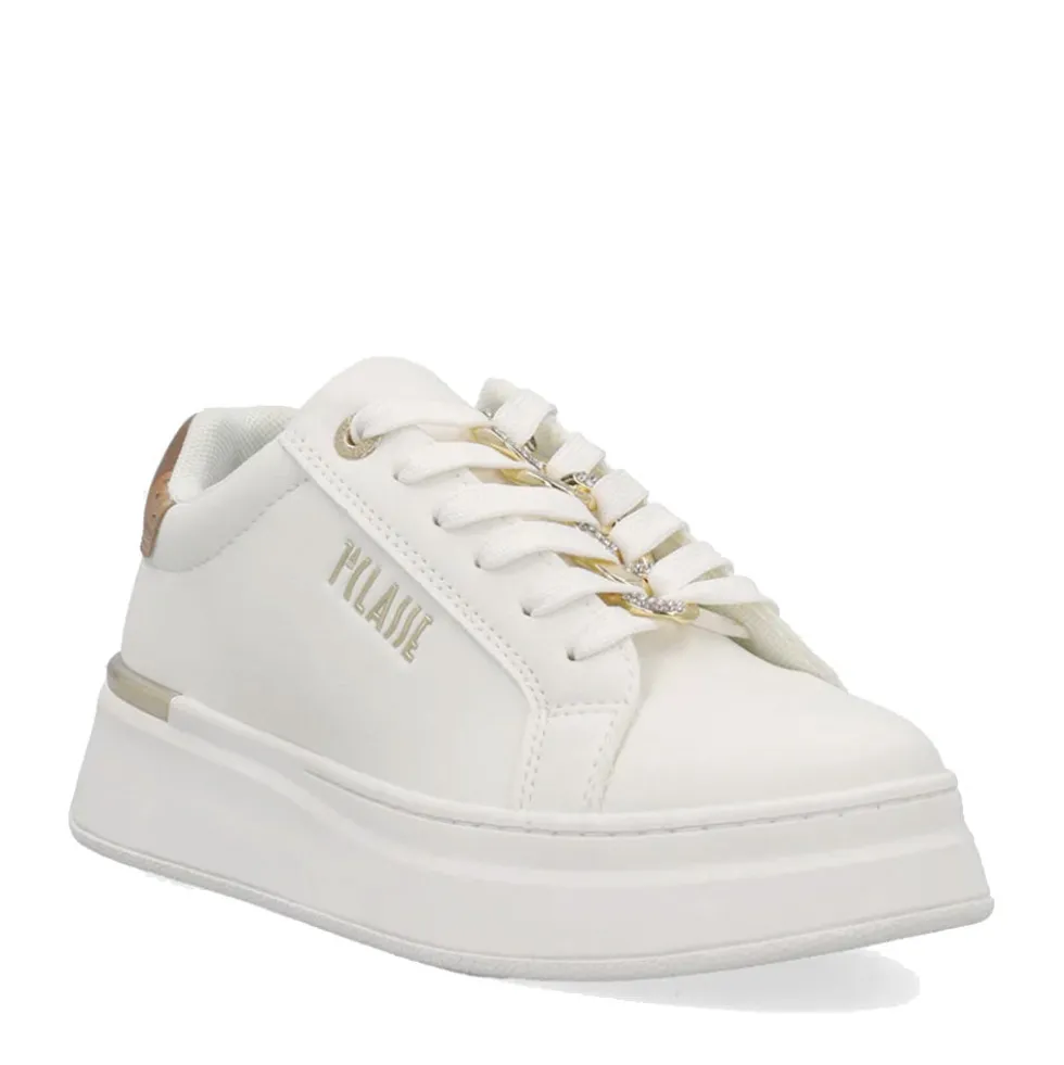 Sneakers Platform 1A Classe Alviero Martini Bianche con Inserto Geo Beige 2427