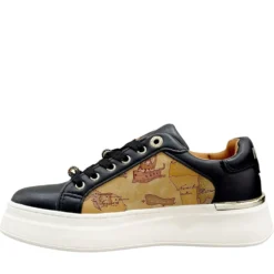 Sneakers Platform 1A Classe Alviero Martini Nere con Inserti Geo Beige 2261