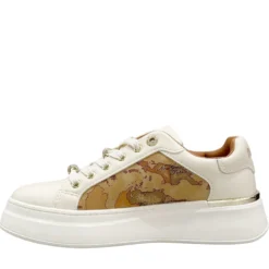 Sneakers Platform 1A Classe Alviero Martini Bianco Sporco con Inserti Geo Beige 2261