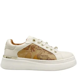 Sneakers Platform 1A Classe Alviero Martini Bianco Sporco con Inserti Geo Beige 2261