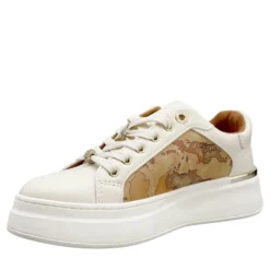 Sneakers Platform 1A Classe Alviero Martini Bianco Sporco con Inserti Geo Beige 2261