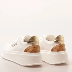 Sneakers Platform 1A Classe Alviero Martini linea Geo Mirage in Tessuto Gommato Bianco 1203