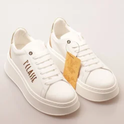 Sneakers Platform 1A Classe Alviero Martini linea Geo Mirage in Tessuto Gommato Bianco 1203