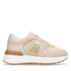 Sneakers Platform Donna LIU JO Amazing 43 in Pelle Beige con Dettaglio Glitter