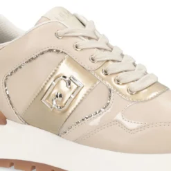 Sneakers Platform Donna LIU JO Amazing 43 in Pelle Beige con Dettaglio Glitter