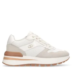 Sneakers Platform Donna LIU JO Amazing 38 in Suede e Mesh color Latte e Bianco