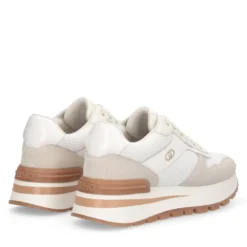 Sneakers Platform Donna LIU JO Amazing 38 in Suede e Mesh color Latte e Bianco