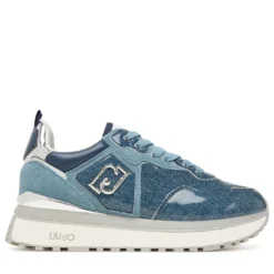Sneakers Platform Donna LIU JO Maxi Wonder 01 in Suede e Denim