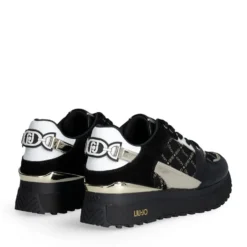 Sneakers Platform Donna LIU JO Maxi Wonder 91 in Pelle e Suede Nero