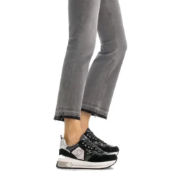 Sneakers Platform Donna LIU JO Maxi Wonder 01 in Suede e Paillettes Nero