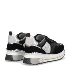 Sneakers Platform Donna LIU JO Maxi Wonder 01 in Suede e Paillettes Nero
