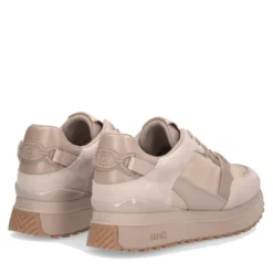 Sneakers Platform Donna LIU JO Maxi Wonder 91 in Suede Nylon e Vernice Beige