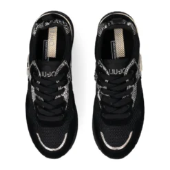 Sneakers Platform Donna LIU JO Maxi Wonder 01 in Suede e Mesh con Stampa Pitone Black