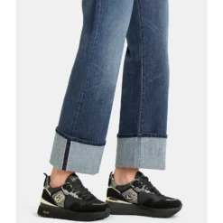Sneakers Platform Donna LIU JO Maxi Wonder 01 in Suede e Mesh con Stampa Pitone Black
