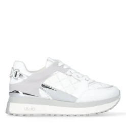 Sneakers Platform Donna LIU JO Maxi Wonder 91 in Pelle e Suede Bianco
