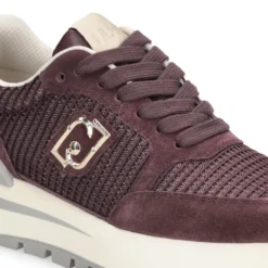 Sneakers Platform LIU JO Amazing 25 in Suede e Mesh Cremisi Light Gold