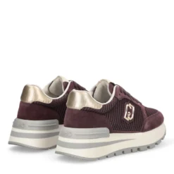 Sneakers Platform LIU JO Amazing 25 in Suede e Mesh Cremisi Light Gold
