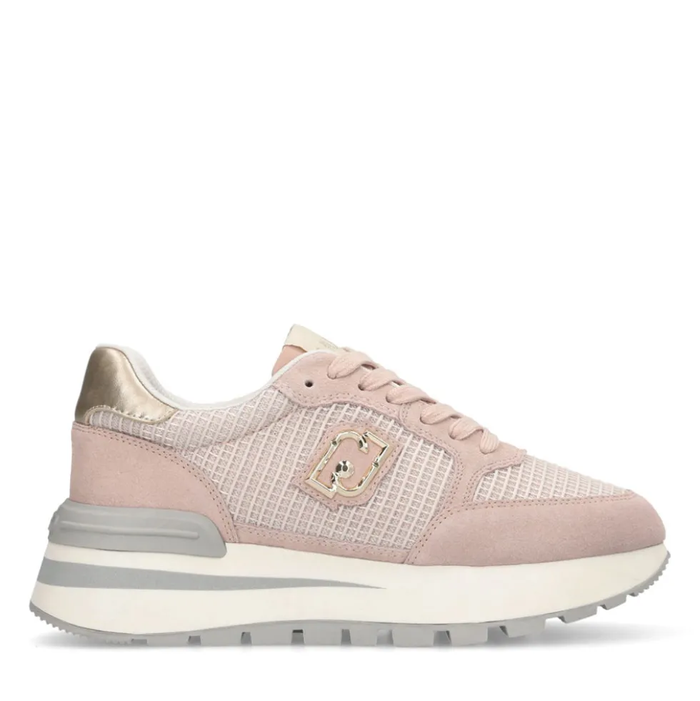 Sneakers Platform LIU JO Amazing 25 in Suede e Mesh Nude Light Gold
