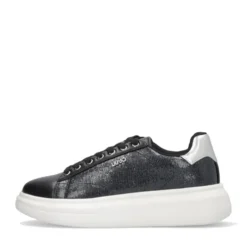 Sneakers Platform LIU JO Babol 01 Laminate Effetto Lizard Black Silver
