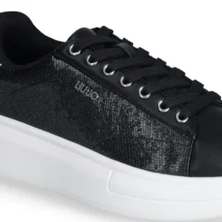 Sneakers Platform LIU JO Babol 01 Laminate Effetto Lizard Black Silver