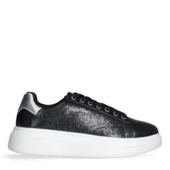 Sneakers Platform LIU JO Babol 01 Laminate Effetto Lizard Black Silver