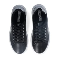 Sneakers Platform LIU JO Babol 01 Laminate Effetto Lizard Black Silver