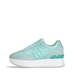 Sneakers Platform LIU JO Dreamy 02 in Suede e Nylon Verde Acqua