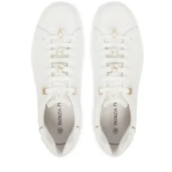 Sneakers Platform PATRIZIA PEPE Girl in Pelle Bianca con Perle