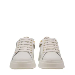 Sneakers Platform PATRIZIA PEPE Girl linea Flycrystal in Pelle Bianca con Strass