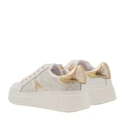 Sneakers Platform PATRIZIA PEPE Girl linea Flycrystal in Pelle Bianca con Strass