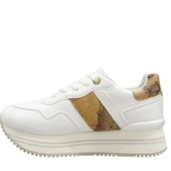 Sneakers Running 1A Classe Alviero Martini Bianche con Inserto stampa Geo Beige 2438