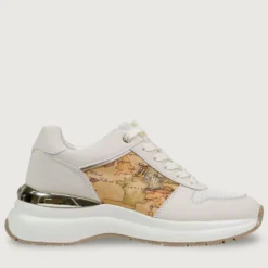 Sneakers Running 1A Classe Alviero Martini in Econappa e Mesh Bianco Sporco e Geo Classic 2434