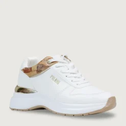Sneakers Running 1A Classe Alviero Martini in Econappa Bianca con Inserto Geo Classic 2433