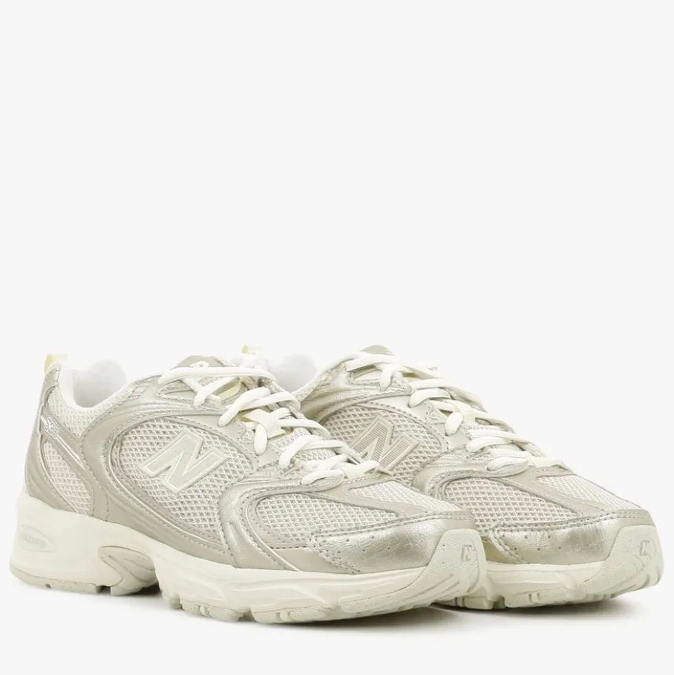 Sneakers Running Donna NEW BALANCE 530 in Tessuto Sintetico e Mesh Gold Metallic e Linen