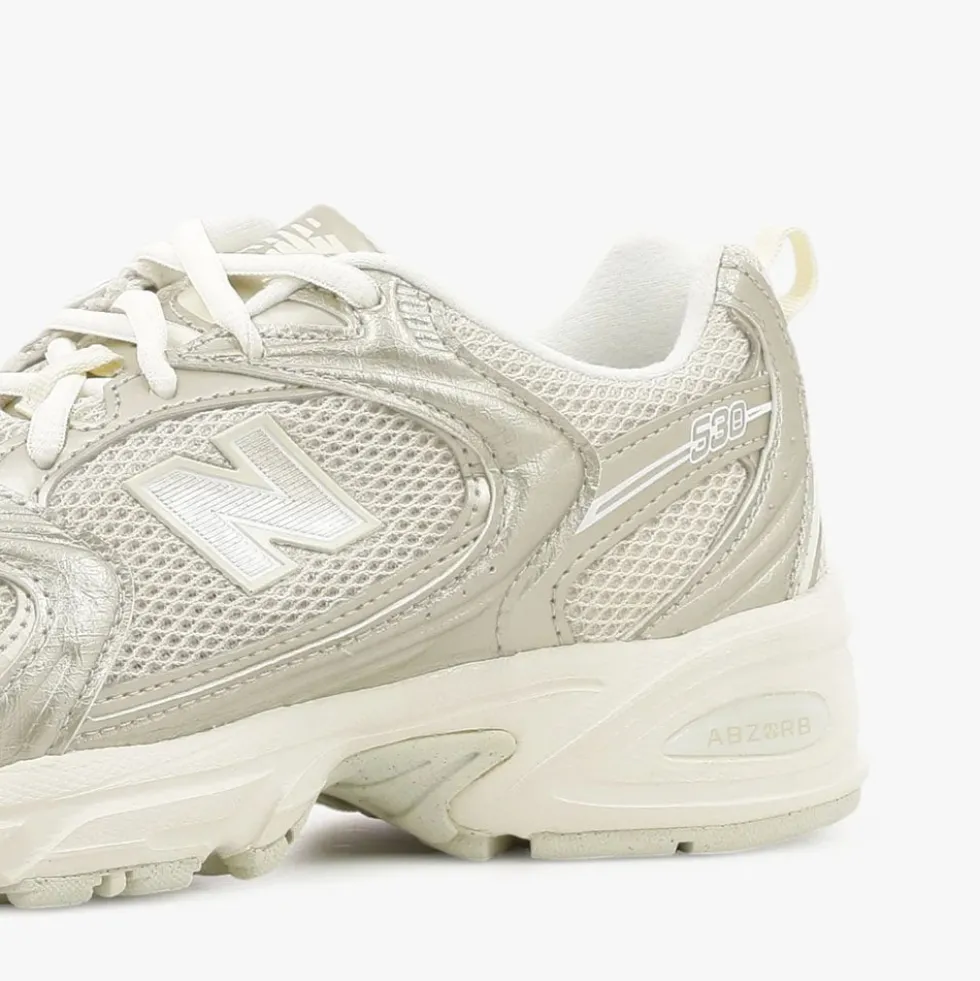 Sneakers Running Donna NEW BALANCE 530 in Tessuto Sintetico e Mesh Gold Metallic e Linen