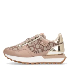 Sneakers Running LIU JO Evelyn 915 in Tessuto Jacquard con Logo Monogram Beige Gold