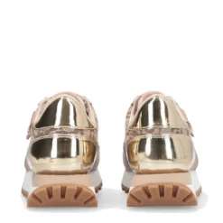Sneakers Running LIU JO Evelyn 915 in Tessuto Jacquard con Logo Monogram Beige Gold