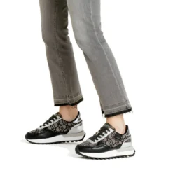 Sneakers Running LIU JO Evelyn 915 in Tessuto Jacquard con Logo Monogram Black Silver