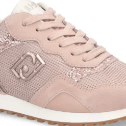 Sneakers Running LIU JO Maxi Wonder Low 02 in Glitter Mesh e Suede Nude