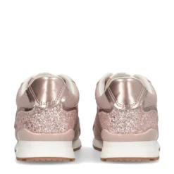 Sneakers Running LIU JO Maxi Wonder Low 02 in Glitter Mesh e Suede Nude