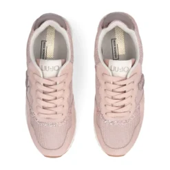 Sneakers Running LIU JO Maxi Wonder Low 02 in Glitter Mesh e Suede Nude