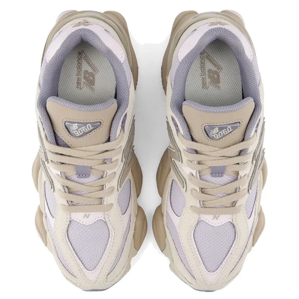 Sneakers Running NEW BALANCE 9060 in Pelle e Mesh Timberwolf e Driftwood