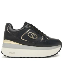 Sneakers Super Platform Donna LIU JO Maxi Wonder Plus 01 in Pelle Nera