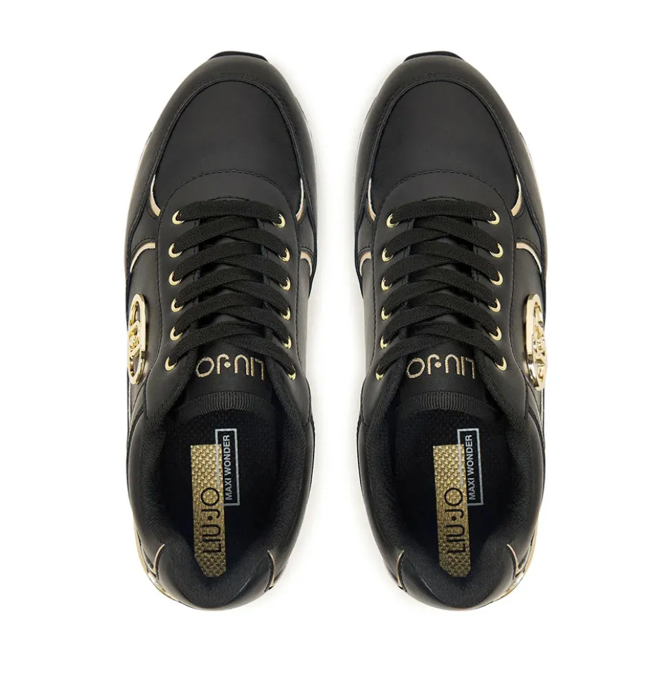 Sneakers Super Platform Donna LIU JO Maxi Wonder Plus 01 in Pelle Nera