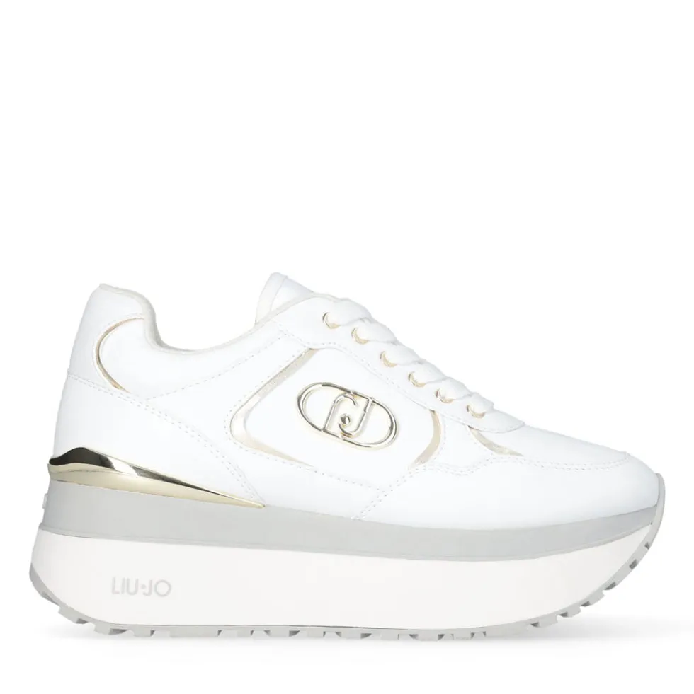 Sneakers Super Platform Donna LIU JO Maxi Wonder Plus 01 in Pelle Bianca