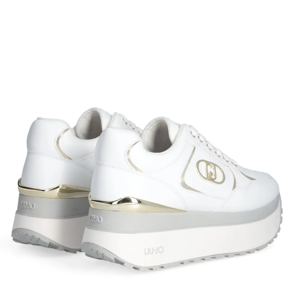 Sneakers Super Platform Donna LIU JO Maxi Wonder Plus 01 in Pelle Bianca