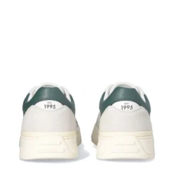 Sneakers Uomo LIU JO Boy 02 in Pelle Bottalata Bianca con Dettaglio Verde