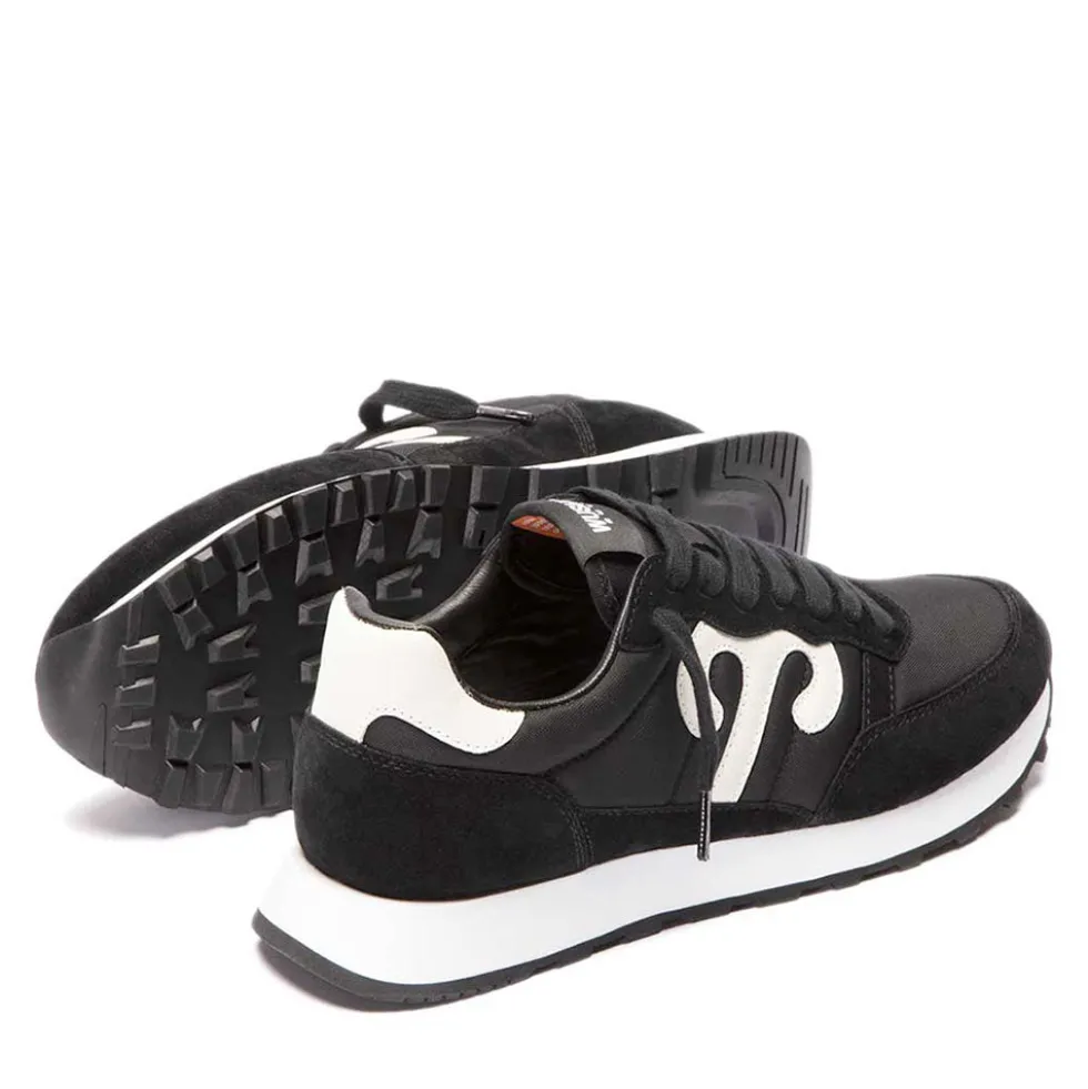 Sneakers Uomo WUSHU RUYI Club 45 in Suede e Nylon Black e White