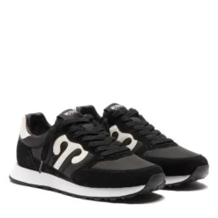 Sneakers Uomo WUSHU RUYI Club 45 in Suede e Nylon Black e White